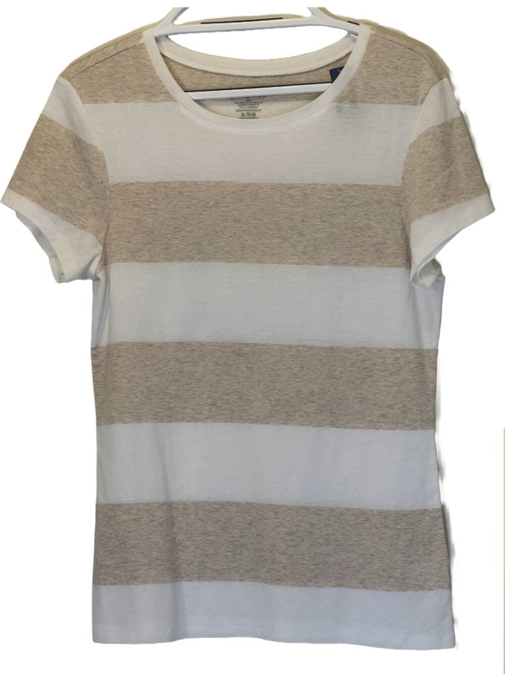 Tan & White Colorblock Tee Size XL